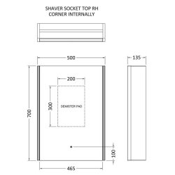 Nuie Pavo 700 x 500mm 1 Door LED Mirror Cabinet