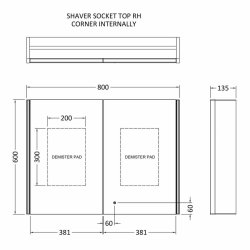 Nuie Leda 600 x 800mm 2 Door LED Mirror Cabinet