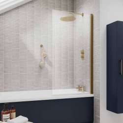 Nuie Pacific 6mm Brass Square Hinged Bath Screen