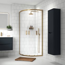 Nuie Rene 900mm Brass Framed Quadrant Shower Enclosure