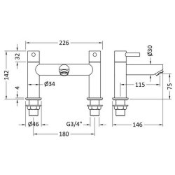 Nuie Series 2 Chrome Bath Filler