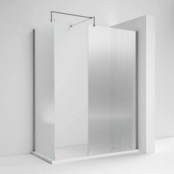 Nuie Chrome 800mm Fluted Wetroom Panel