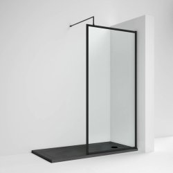 Nuie Black 700mm Full Outer Frame Wetroom Panel