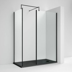 Nuie Black 1200mm Full Outer Frame Wetroom Panel