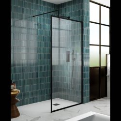 Nuie Black 1200mm Full Outer Frame Wetroom Panel