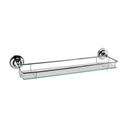 Nuie Chrome Traditional Gallery Glass Shelf