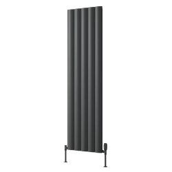 Reina Belva Single Vertical Anthracite Aluminium Radiator 1800 x 308mm