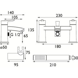 Bristan Apelo Black Bath Shower Mixer