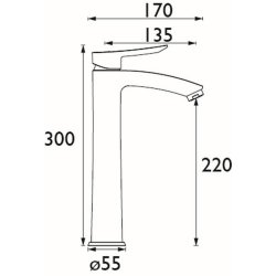 Bristan Apelo Chrome Eco Start Tall Basin Mixer with Clicker Waste