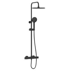 Bristan Buzz Black Thermostatic Bar Shower with Rigid Riser