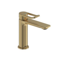 Bristan Saffron Brushed Brass Eco Start Basin Mixer with Clicker Waste