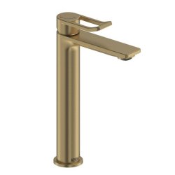 Bristan Saffron Brushed Brass Eco Start Tall Basin Mixer with Clicker Waste