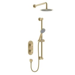 Bristan Saffron Brushed Brass Concealed Dual Control Shower Pack