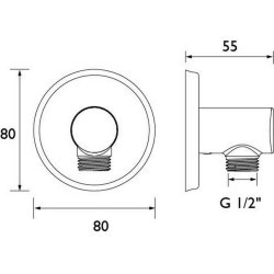 Bristan Contemporary Chrome Round Shower Wall Outlet