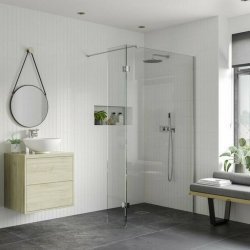 Ajax Reni 8mm Clear Glass 760mm Wetroom Panel in Chrome