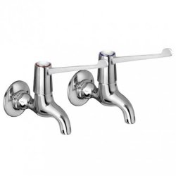 Bristan Value Chrome Lever Bib Taps with 6 Inch Handles