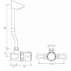 Bristan Timed Flow Shower Valve with Vandal Resistant Shower Head