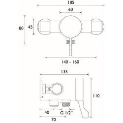 Bristan Opac Exposed Shower Valve with Lever Handle