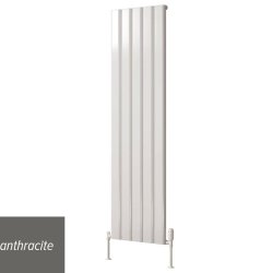 Reina Vicari Single Vertical Anthracite Aluminium Radiator 1800 x 400mm