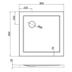 Britton Zamori 800 x 800mm Square Shower Tray