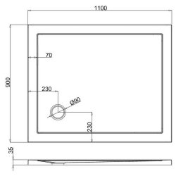 Britton Zamori 1100 x 900mm Rectangular Shower Tray