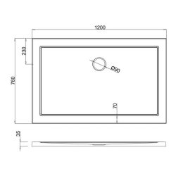 Britton Zamori 1200 x 760mm Rectangular Shower Tray