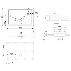 Britton Zamori 1200 x 800mm Rectangular Anti Slip Shower Tray