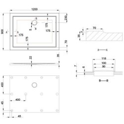 Britton Zamori 1200 x 900mm Rectangular Anti Slip Shower Tray