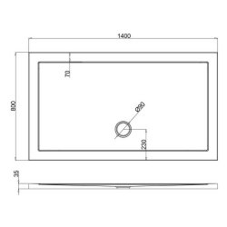 Britton Zamori 1400 x 800mm Rectangular Shower Tray