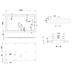 Britton Zamori 1400 x 800mm Rectangular Anti Slip Shower Tray