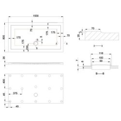 Britton Zamori 1500 x 800mm Rectangular Anti Slip Shower Tray