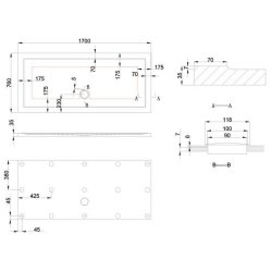 Britton Zamori 1700 x 760mm Rectangular Anti Slip Shower Tray