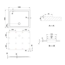 Britton Zamori 1200 x 1000mm Rectangular Shower Tray