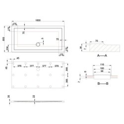 Britton Zamori 1600 x 800mm Rectangular Anti Slip Shower Tray