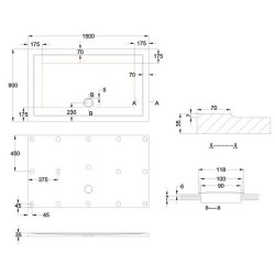 Britton Zamori 1500 x 900mm Rectangular Anti Slip Shower Tray