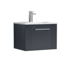 Nuie Deco Soft Black 500mm Wall Hung 1 Drawer Vanity Unit