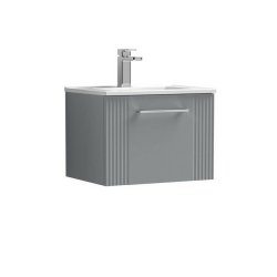 Nuie Deco Grey 500mm Wall Hung 1 Drawer Vanity Unit