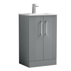 Nuie Deco Grey 500mm Floor Standing 2 Door Vanity Unit