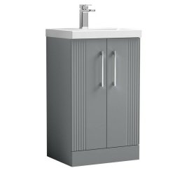 Nuie Deco Grey 500mm Floor Standing 2 Door Vanity Unit