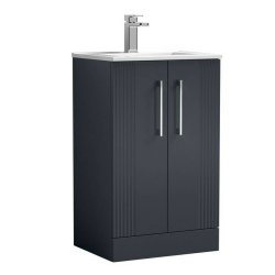 Nuie Deco Soft Black 500mm Floor Standing 2 Door Vanity Unit