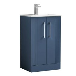 Nuie Deco Blue 500mm Floor Standing 2 Door Vanity Unit