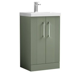 Nuie Deco Green 500mm Floor Standing 2 Door Vanity Unit