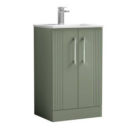 Nuie Deco Green 500mm Floor Standing 2 Door Vanity Unit