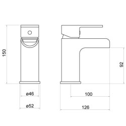 Trisen Ganton Chrome Mini Mono Basin Mixer