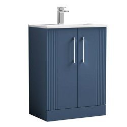 Nuie Deco Blue 600mm Floor Standing 2 Door Vanity Unit