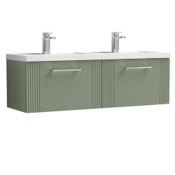 Nuie Deco Green 1200mm Wall Hung 2 Drawer Vanity Unit