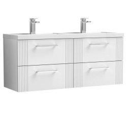 Nuie Deco White 1200mm Wall Hung 4 Drawer Vanity Unit