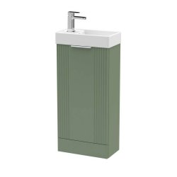 Nuie Deco Green 400mm Compact Floor Standing 1 Door Vanity Unit