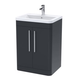 Nuie Parade Soft Black 600mm Floor Standing 2 Door Vanity Unit