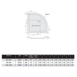 MX Elements 800mm Anti Slip Quadrant Shower Tray